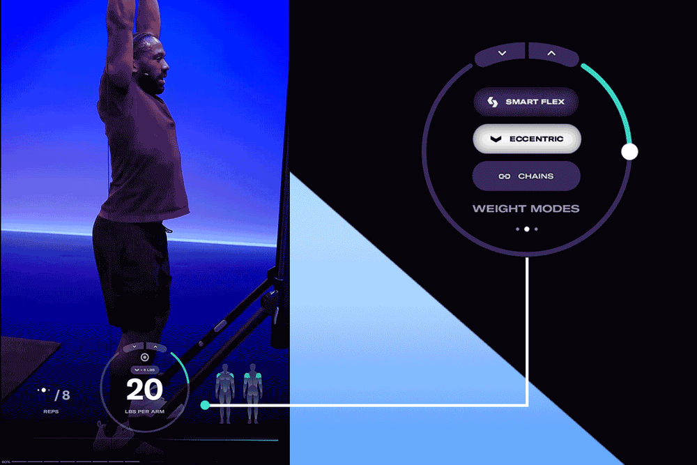 Man using Eccentric mode on Tonal.