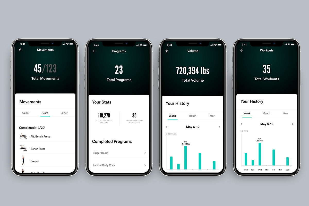 Tonal App See Your Progress Over Time With Stats in the Tonal App