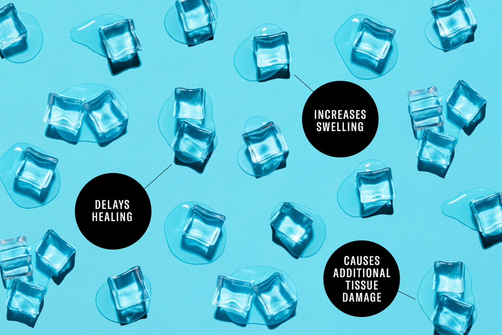 Icing injuries delays healing, increases swelling, and causes additional tissue damage.
