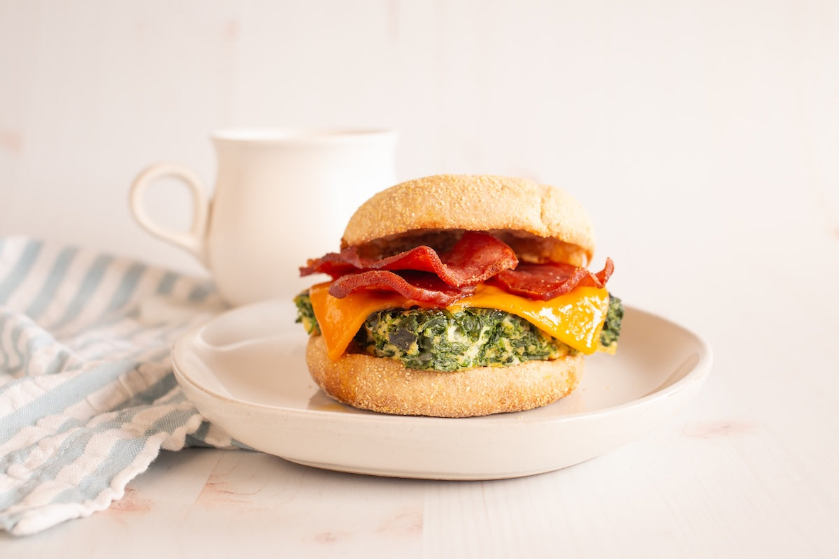 Easy Make-Ahead Frittata Breakfast Sandwiches with Turkey Bacon