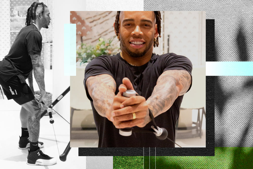 Joe Haden working out on Tonal for strength and power.