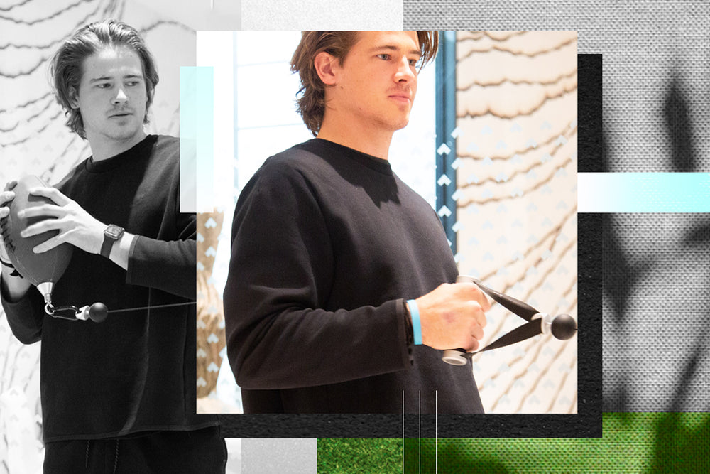 Quarterback Justin Herbert at Tonal House