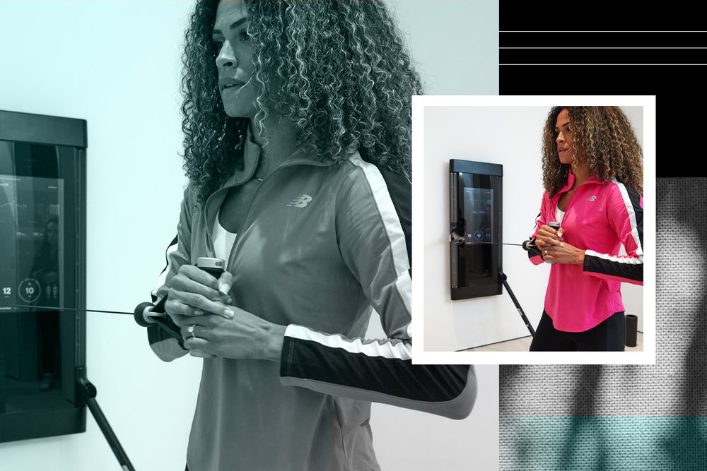 Sydney McLaughlin performing strength exercise on Tonal