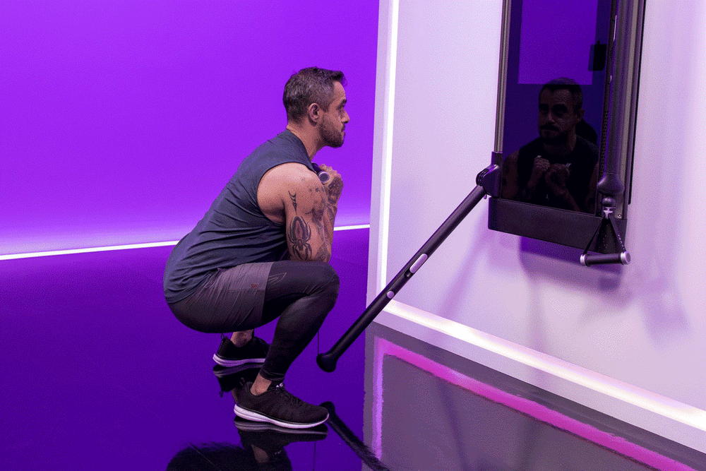 Animated gif of Tonal coaches leading workouts on Tonal.