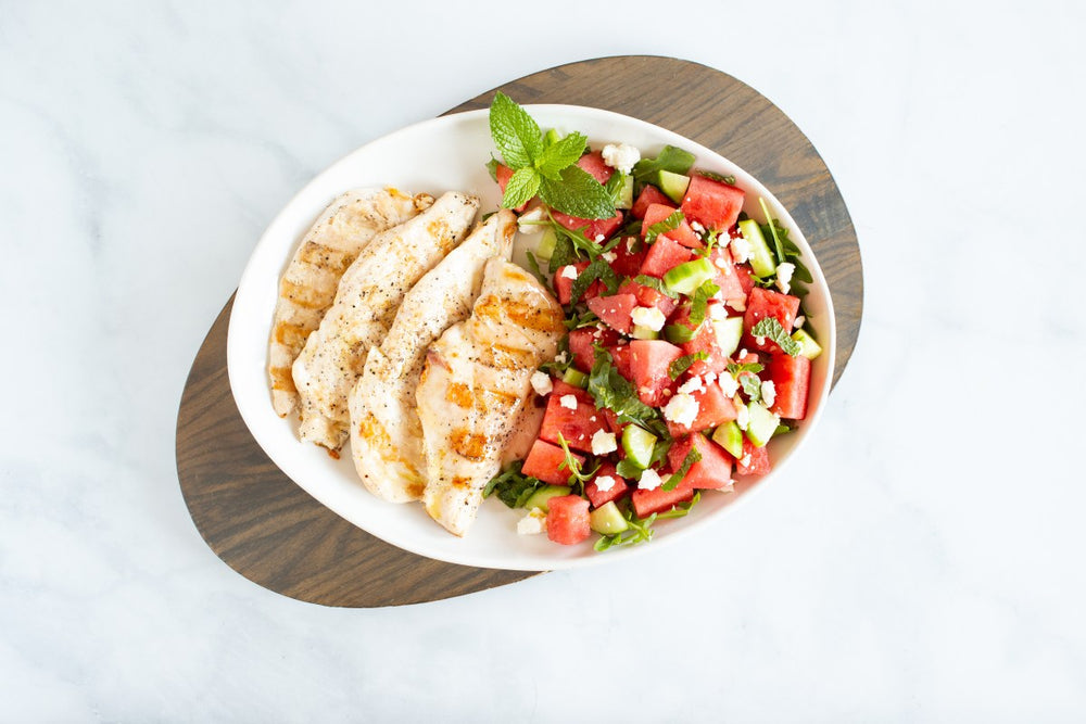 Try Grilled Chicken with Watermelon Mint Salad For a Refreshing Summer Meal