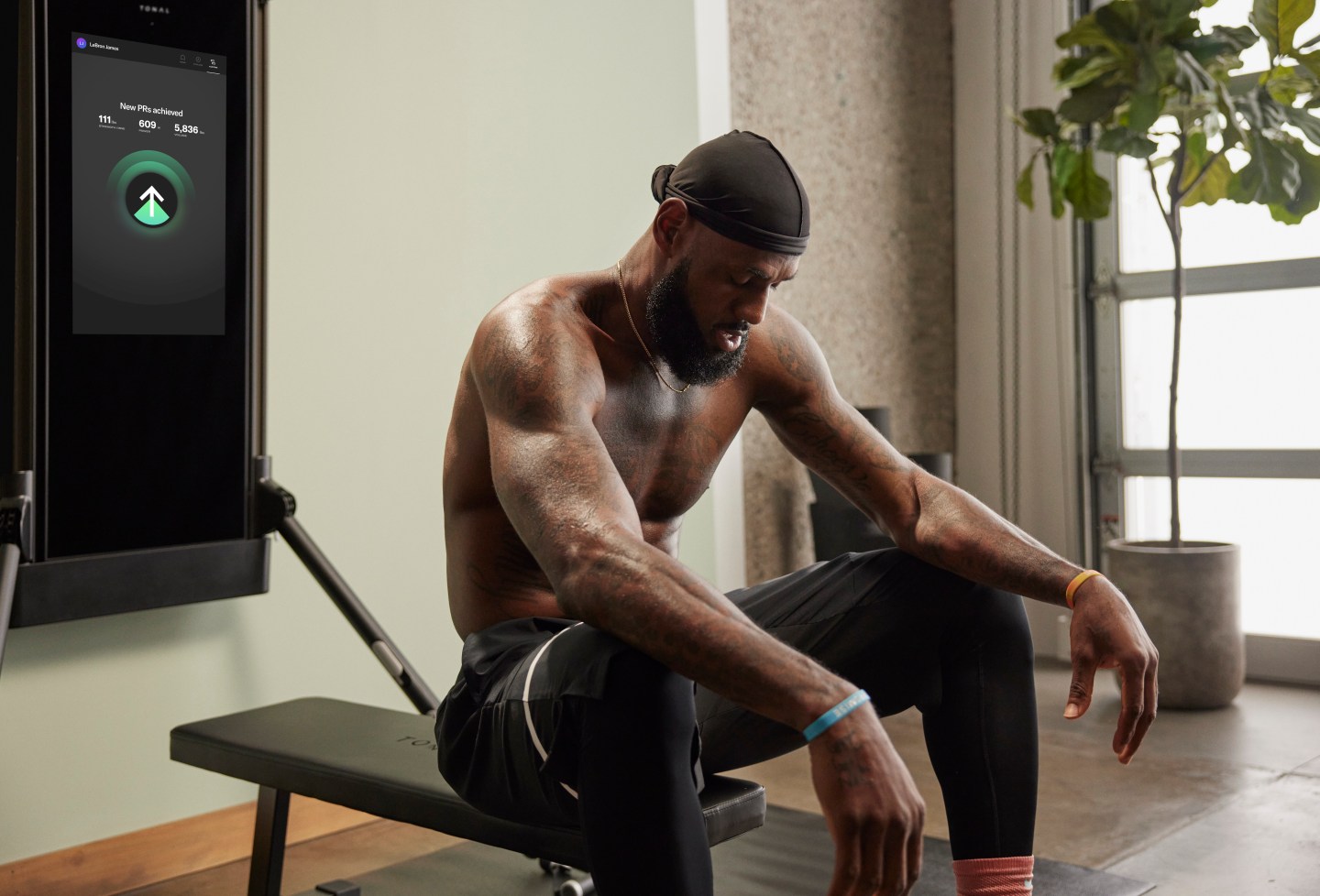 LeBron James trains on Tonal.