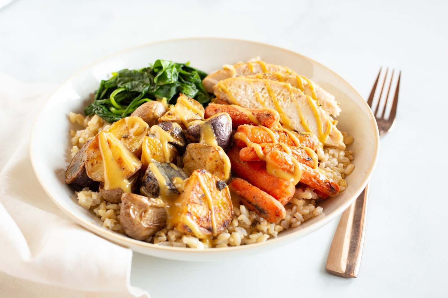 Chicken and veggie grain bowl