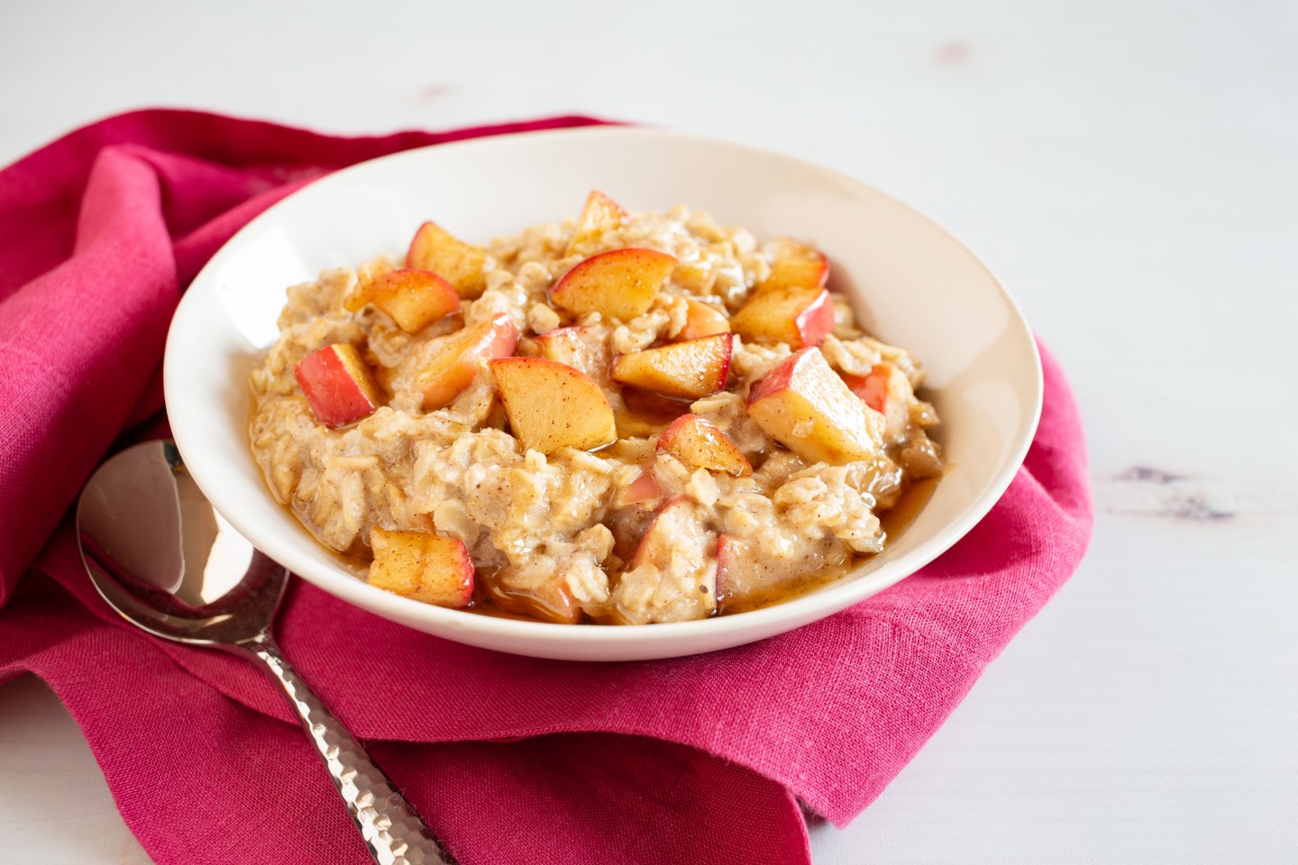 apple pie oatmeal, high-protein oatmeal recipe