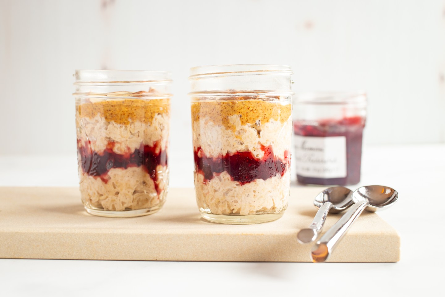 PB&J oatmeal parfaits, high-protein oatmeal recipe