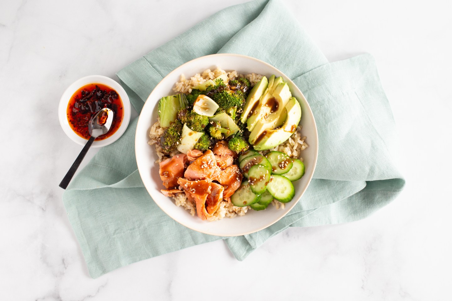 Salmon rice bowl